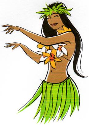 Cartoon Hula Dancer Clipart