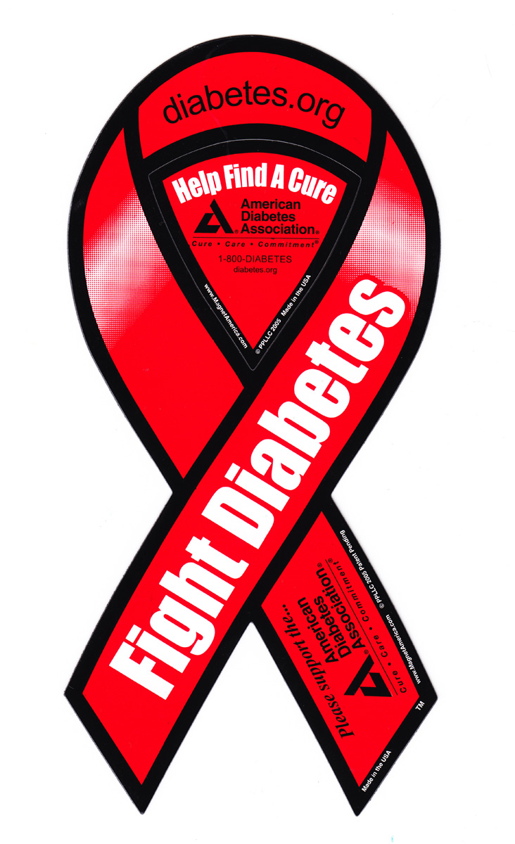 Buy Diabetes Magnet - 4" x 8" Ribbon Magnet (Fight) | Flagline