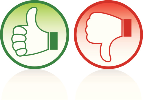 Cartoon Of A Thumbs Up Thumbs Down Clip Art, Vector Images ...