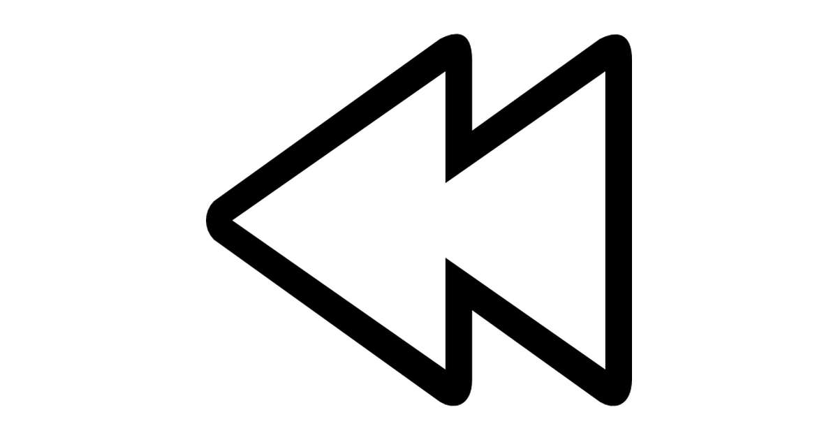Rewind double arrow outline multimedia button symbol - Free ...