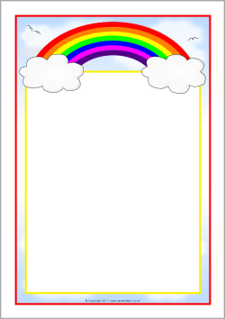 Rainbow-themed A4 page borders (SB7475) - SparkleBox