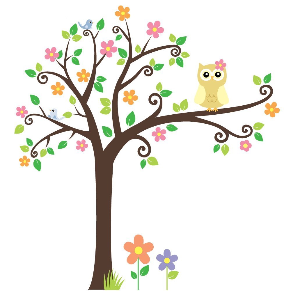 Owls and tree clipart