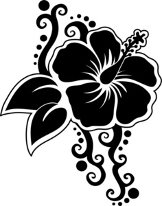 Hibiscus Flower Clipart Image - Silhouette of A Hibiscus Flower