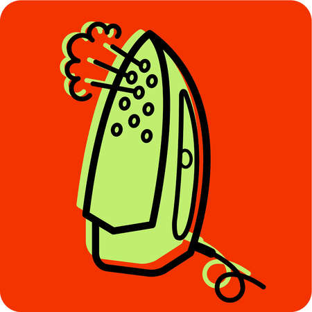 Stock Illustration - Illustration of a steam iron