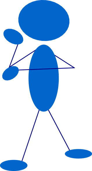 Thinking Blue Stick Man clip art - vector clip art online, royalty ...