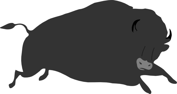 Running Cartoon Bison clip art - vector clip art online, royalty ...