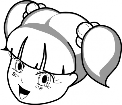 Anime Girl Outline clip art - Download free Other vectors