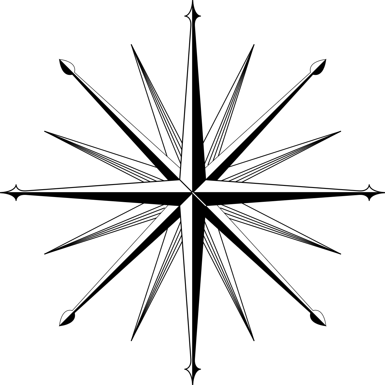 Wind Rose Compass Rose Flowers 2011 Clip Art SVG openclipart.org ...