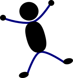 Jump Stick Man Black clip art - vector clip art online, royalty ...