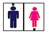 Design two figures that will better represent the bathroom for men ...