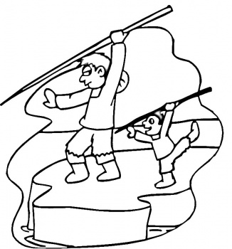 Eskimo Hunters coloring page | Super Coloring