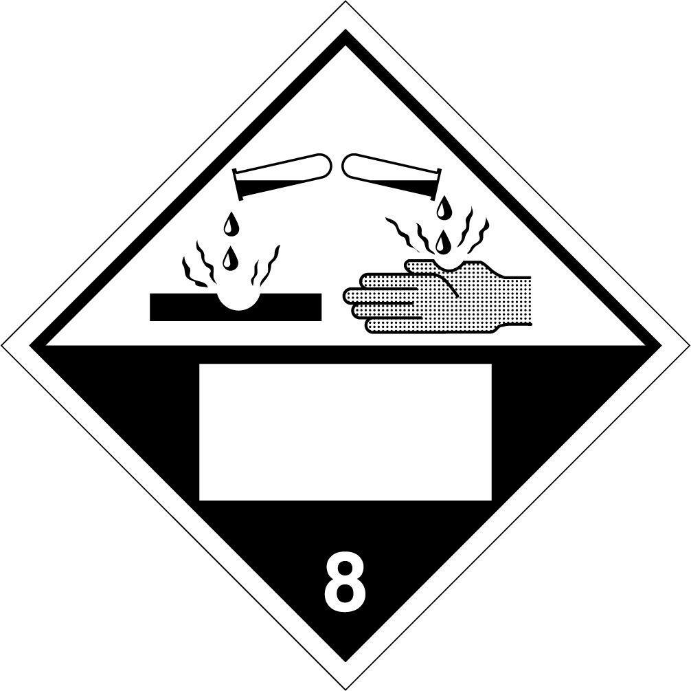 Placard/Container Label 250mmx250mm Class 8 Corrosive 8 (Code CN8P ...