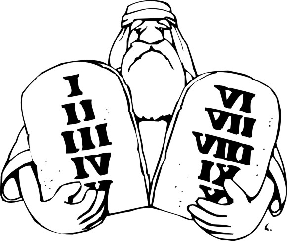 Ten commandments clipart black and white