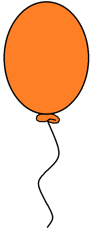 Orange balloon clipart