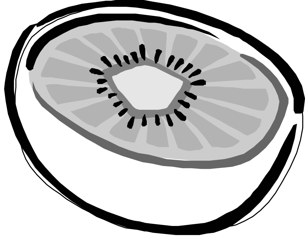 Clip Art: half a kiwi SVG