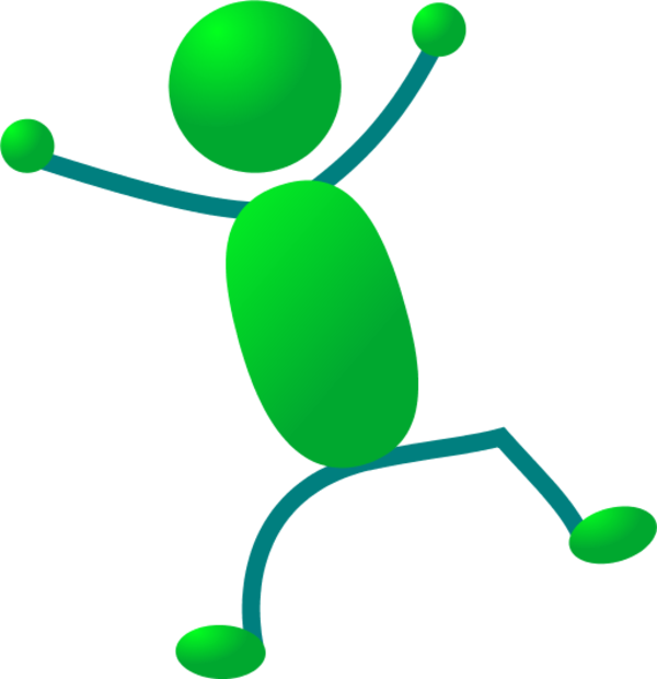 stick man figure jumping - vector Clip Art