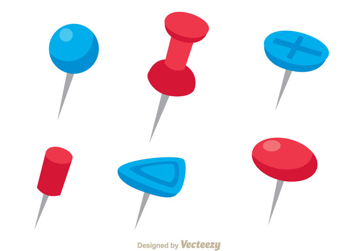 Red And Blue Push Pin Vectors - Download Free Vector Art, Stock ...