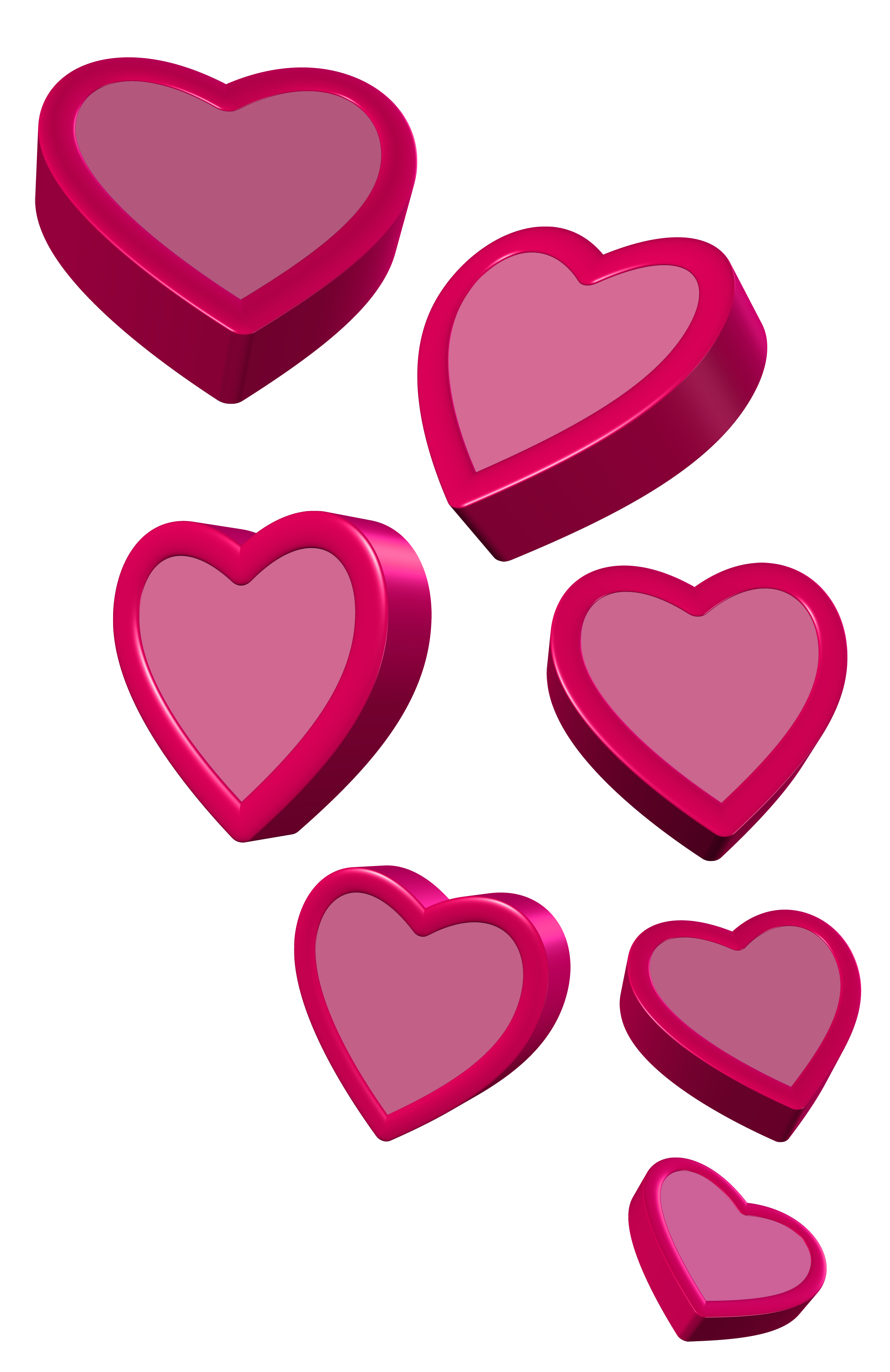 Pink Hearts PNG Clipart Picture