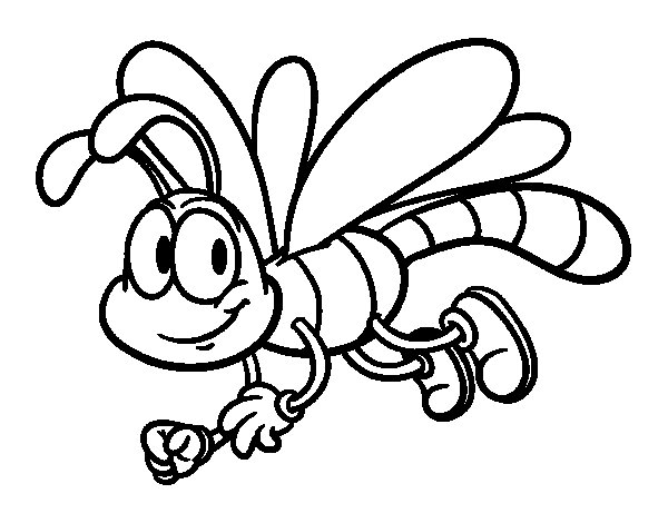 Happy dragonfly coloring page - Coloringcrew.com
