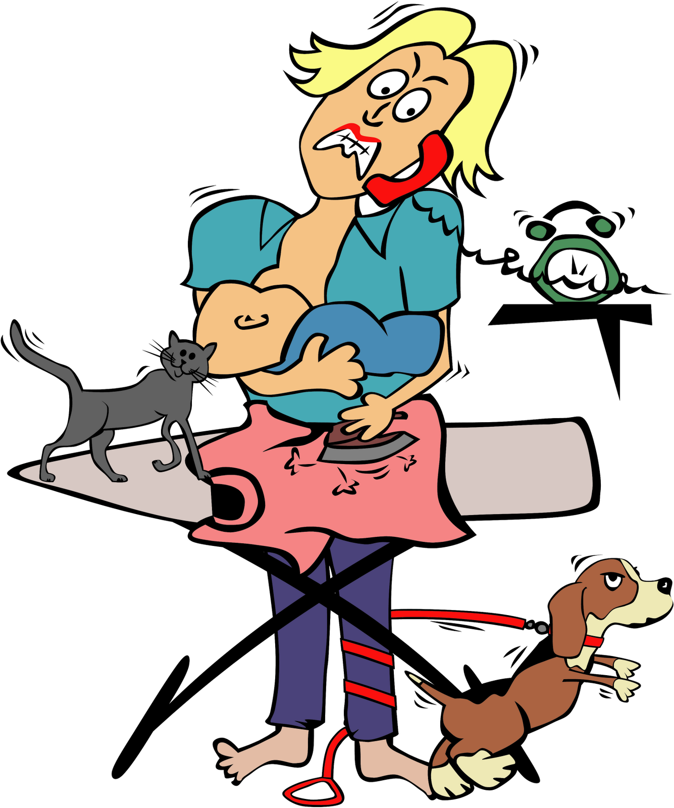 Woman going crazy clipart