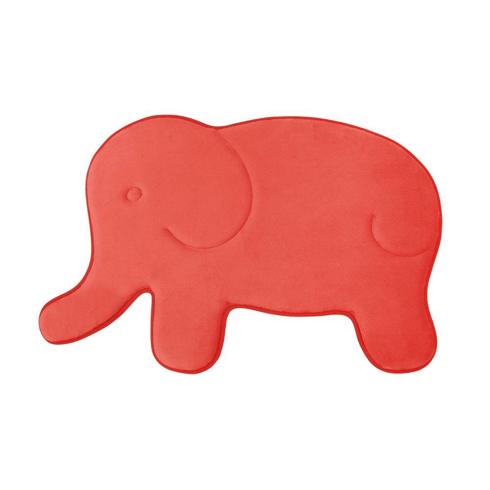 Laura Ashley Elephant Red 20 in. x 32 in. Memory Foam Bath Mat ...