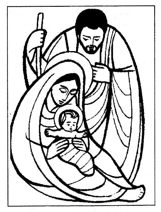 Holy Family Clipart Black And White