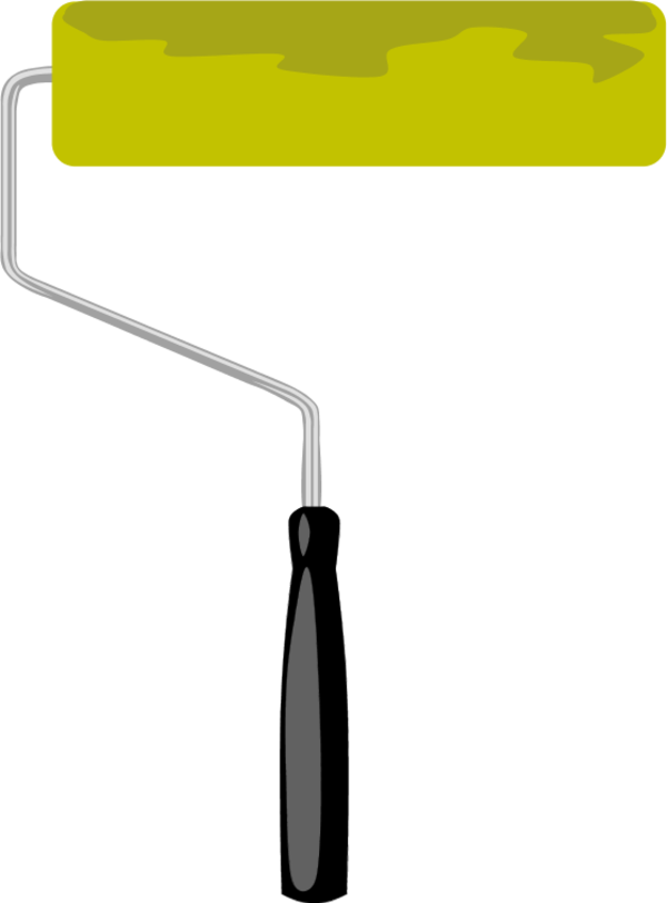 Paint roller border and banner - vector Clip Art