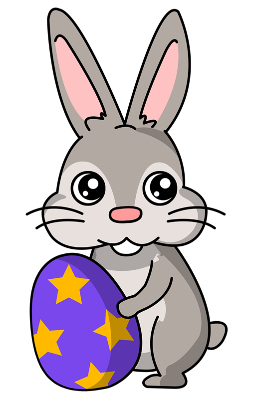 Easter bunny with eggs clipart