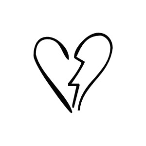 Broken Heart Clipart Black And White - Clipart 2017