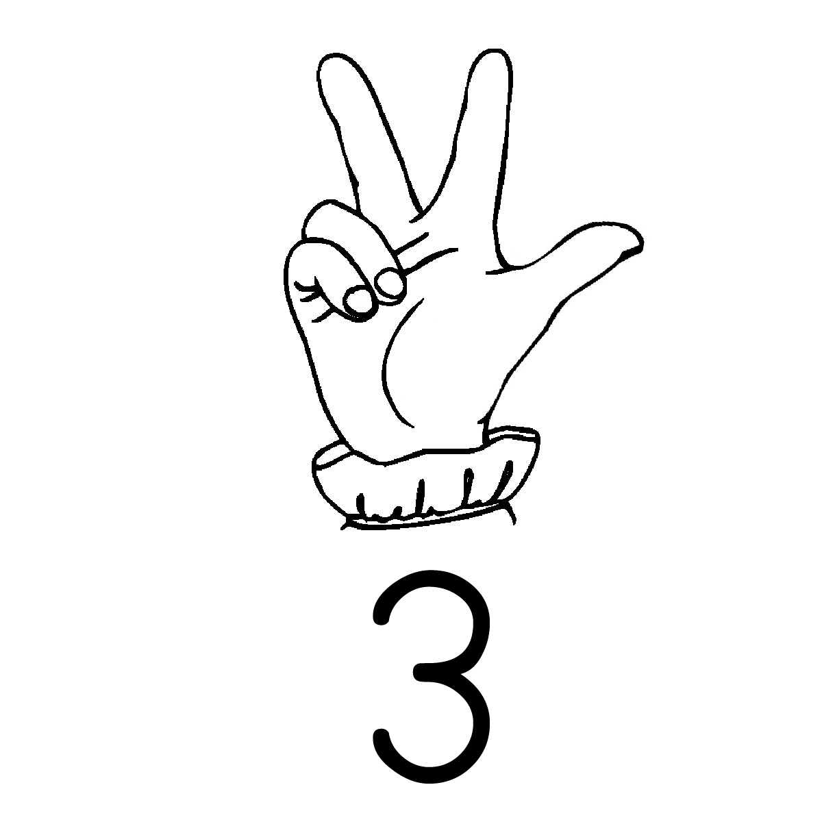 Clip Art: Fingerspell 03 B&W