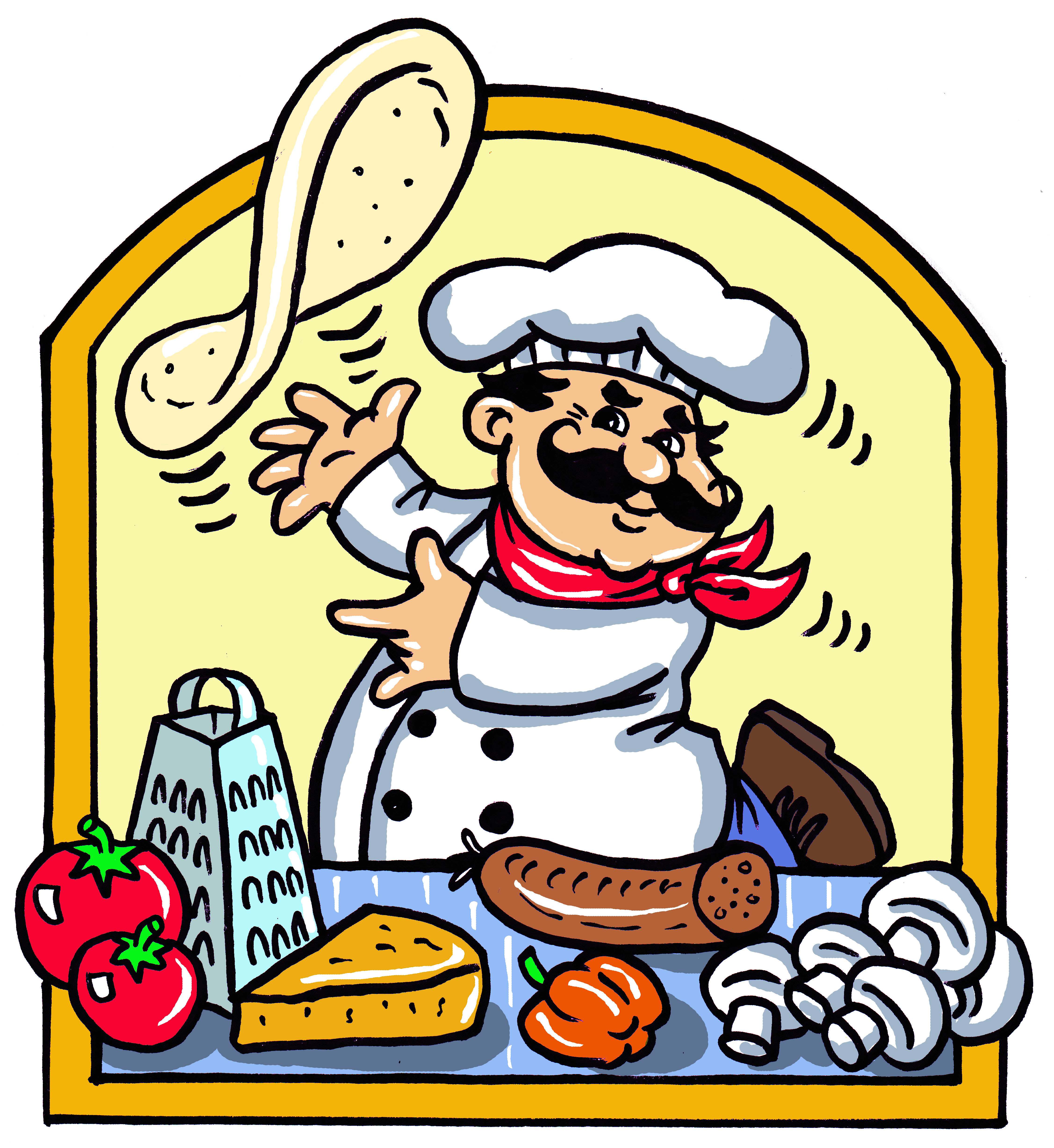 CHEF,CARTOON HOLDS SPICE SHAKER logo