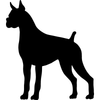 Boxer Dog Silhouette With Words - ClipArt Best