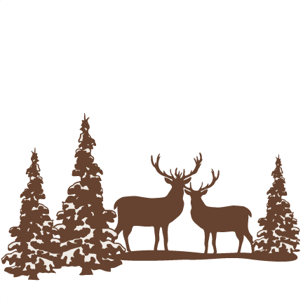 Winter Scene Silhouette Clipart