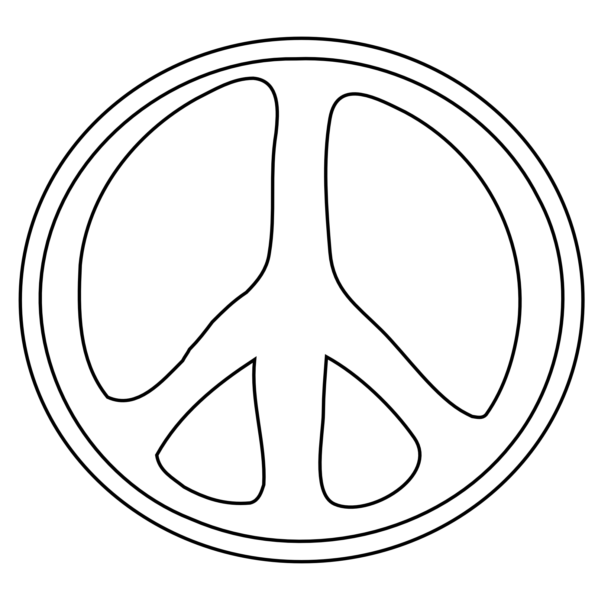 Peace Sign 21 Black White Line Art Christmas Xmas Peace on Earth ...