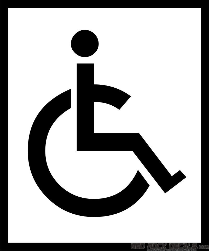 Sticker Wheelchair / Handicapped / Disabled Only (black and white ...