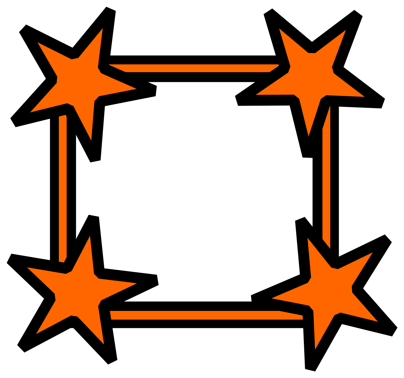 Clip Art: Simple Star Cornered Frame September ...