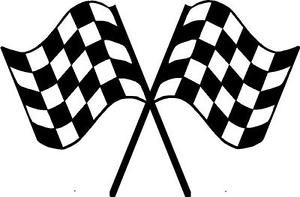 CHECKERED FLAGS TRAILER Decal Crossed flag Race Car Decals sticker ...