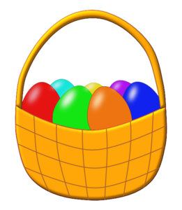 Easter Basket With Colored Eggs clip art - vector clip art online ...