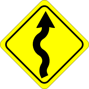 Curvy Road Ahead Sign clip art - vector clip art online, royalty ...