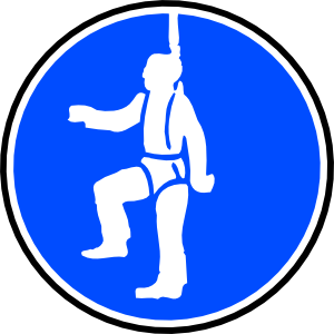 Obligatory Protection Against Fall Blue Sign Sticker clip art ...