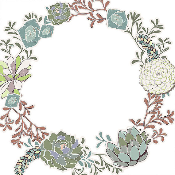 Handmade Spark - FishScraps - Wreath Clip Art - Succulents ...