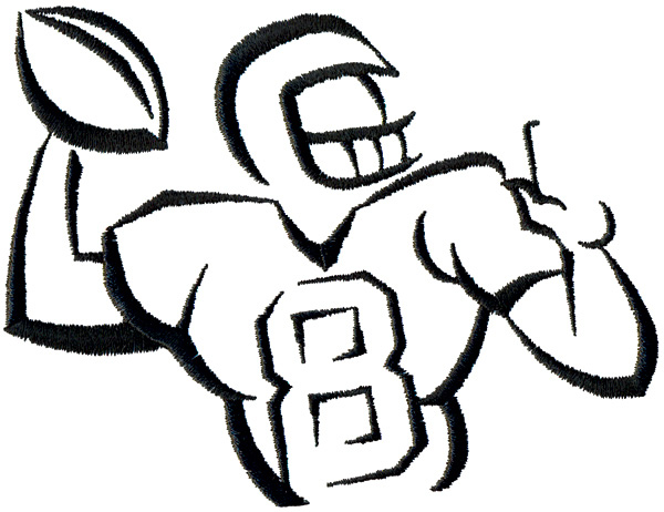 Outlines Embroidery Design: Football Player Outline from Grand ...