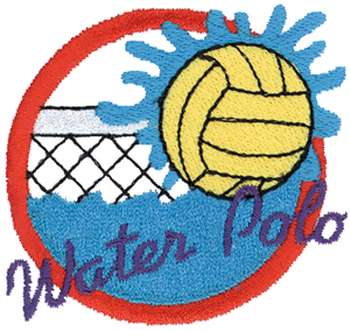 Water Polo Splash Embroidery Design