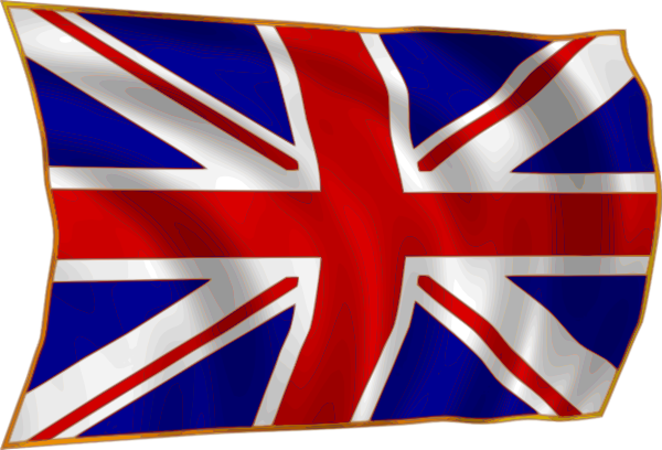 United Kindom Union Flag Fluttering In Breeze clip art - vector ...
