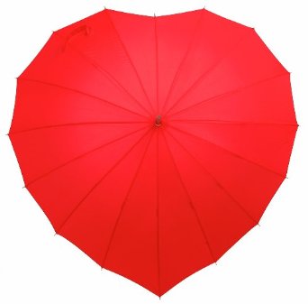 Claybox Red Heart Shaped Wedding Umbrella Parasol ...