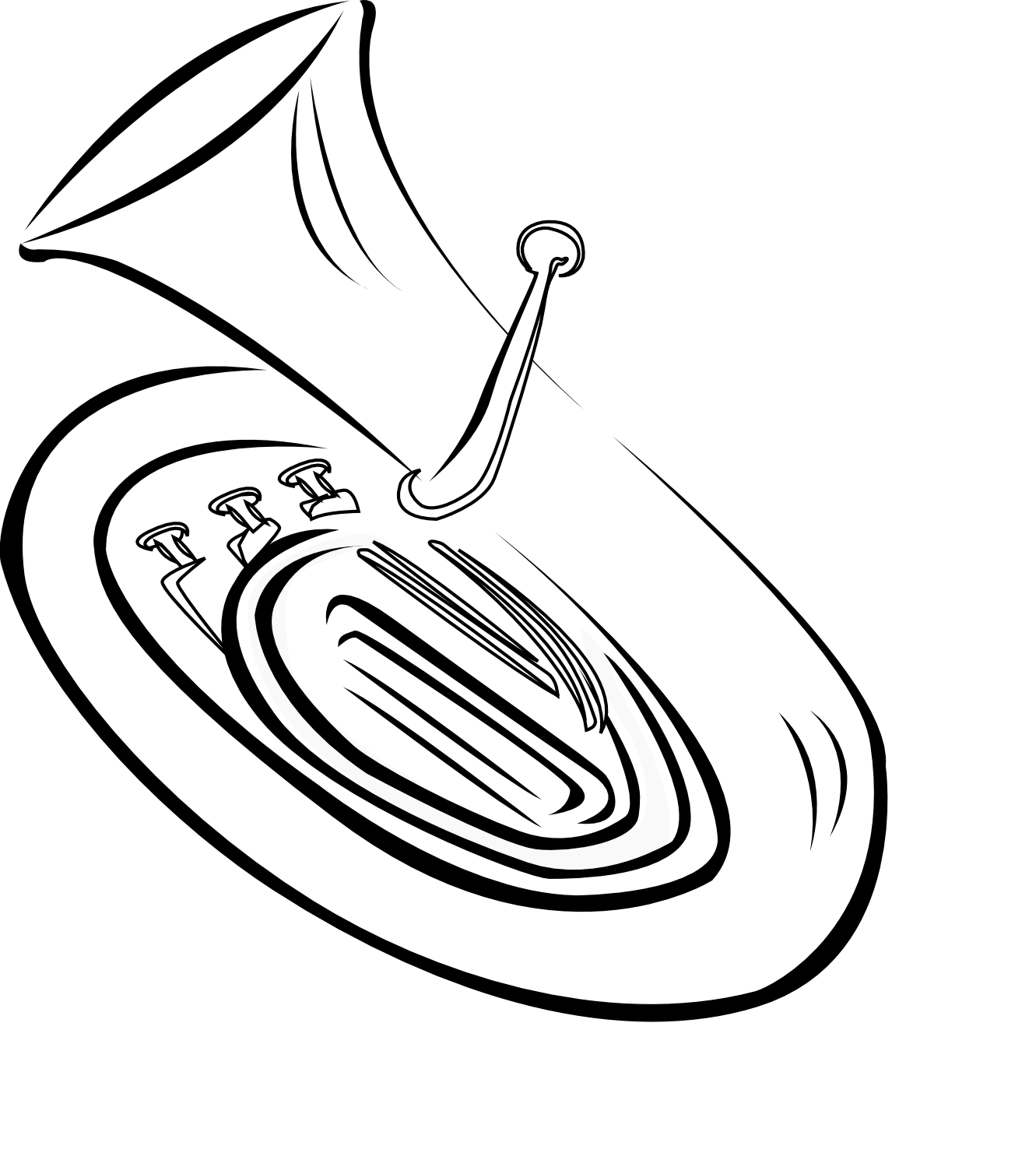 ArtFavor tuba 2 black white line art tattoo tatoo SVG