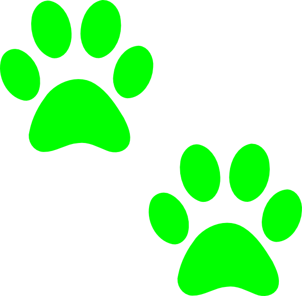 Green Paw Prints Clip Art - vector clip art online ...