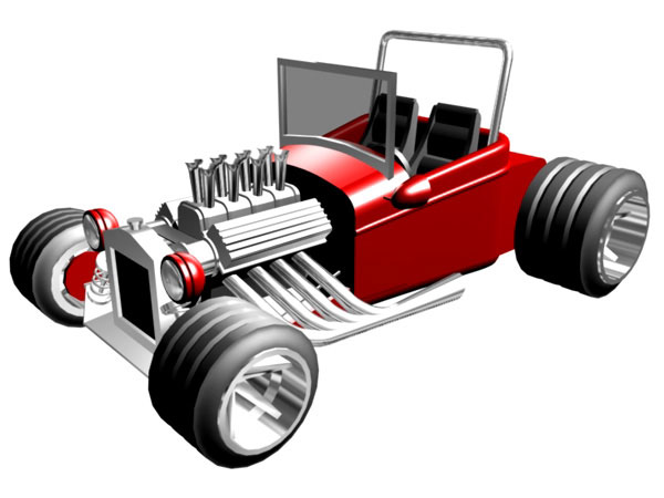 Hotrod V8 engine - Hot rod Special race car, (.3ds) 3D Studio ...