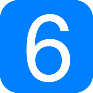 Blue, Rounded, Square With Number 6 clip art - vector clip art ...