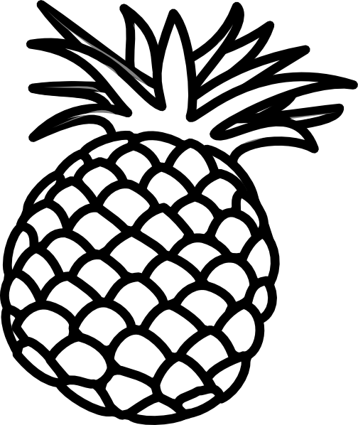 Pineapple Outline clip art - vector clip art online, royalty free ...
